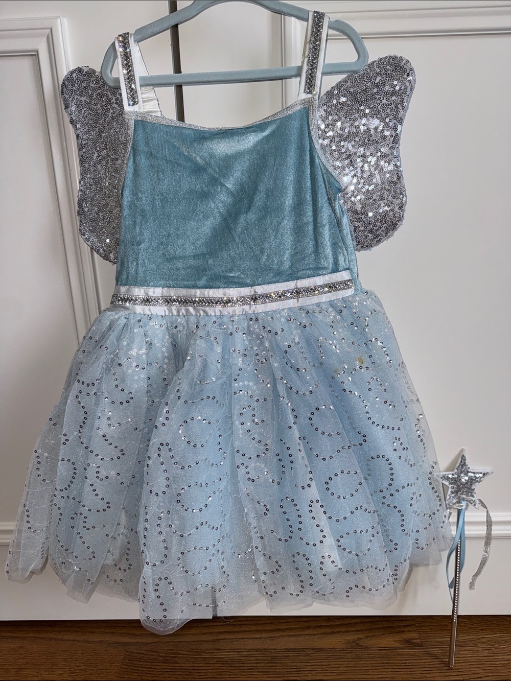 FAO Schwarz Light Blue and Silver Fairy Dress with Wings